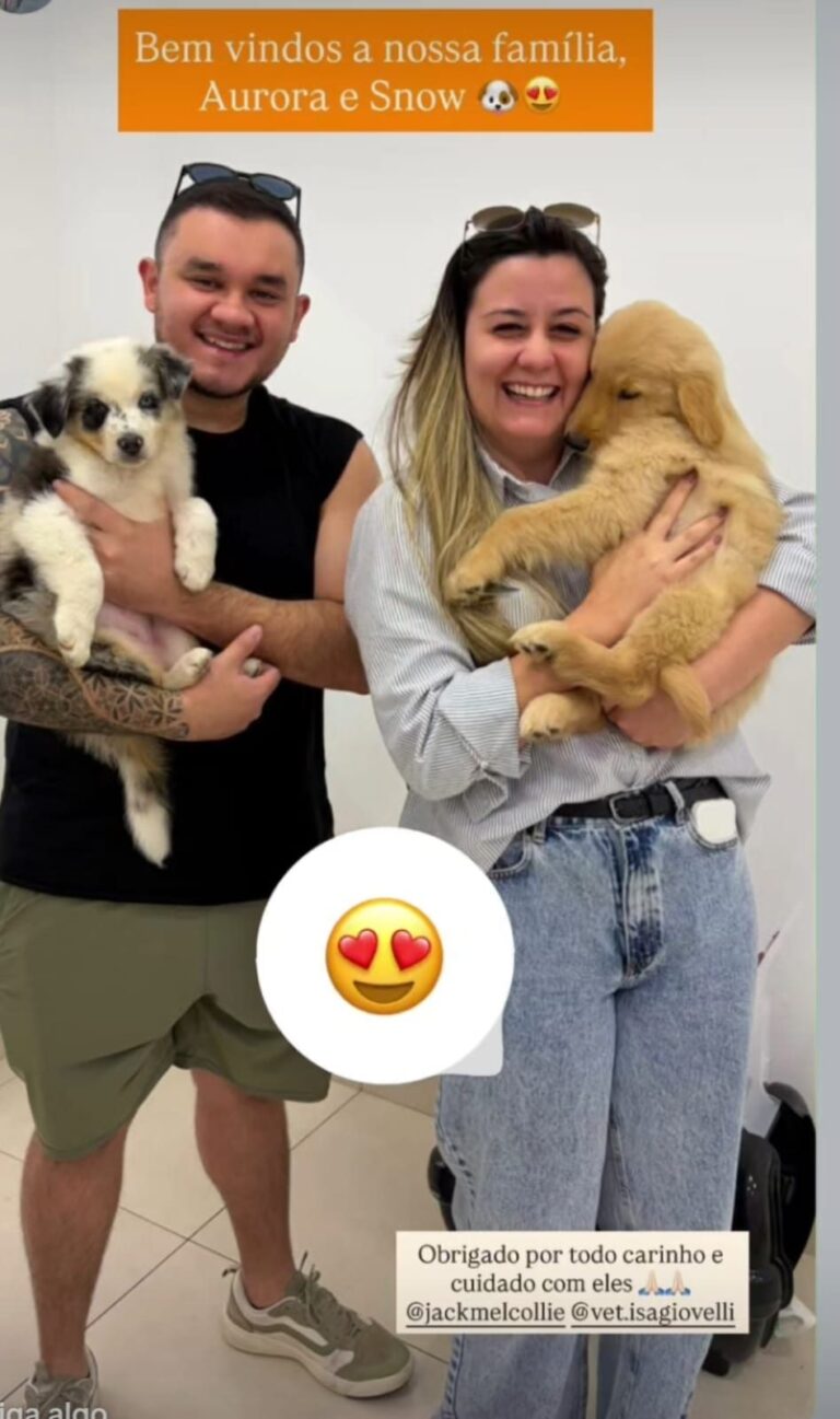 Clientes do canil Jackmel com seus filhotes