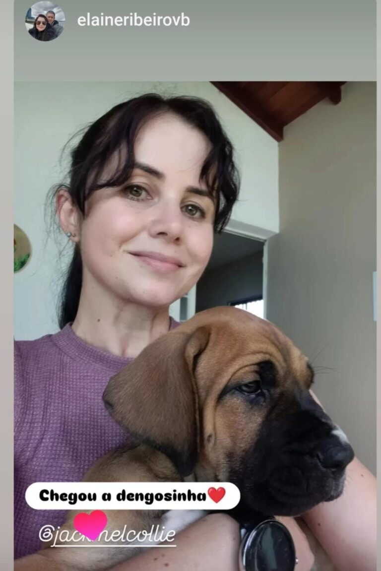 Cliente do canil Jackmel com seu filhote